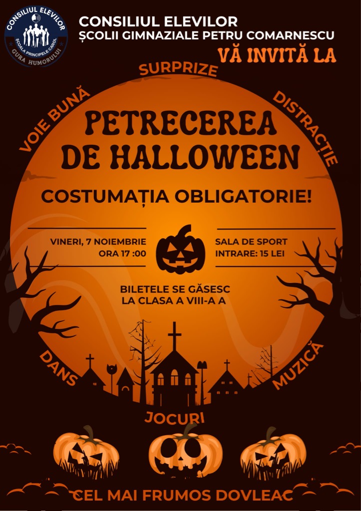 Afișul petrecerii de Halloween